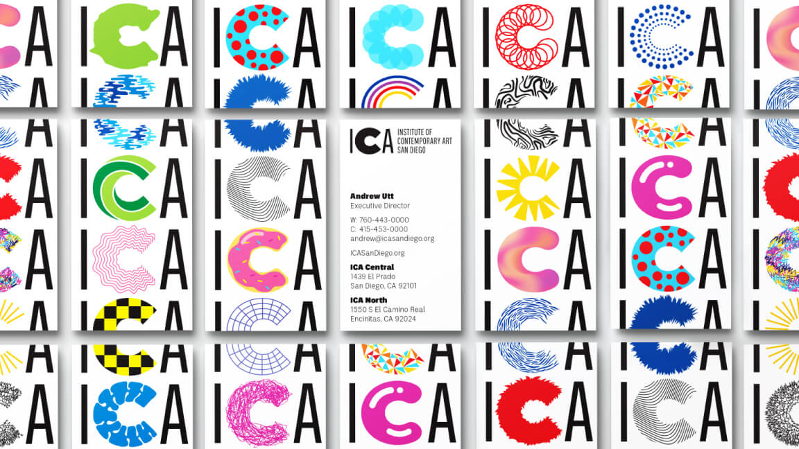 Final Museum Logo Design on Business Cards for Cultural Institute ICA San Diego 