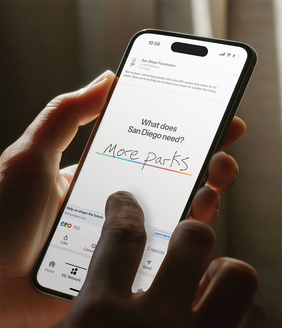 San Diego Foundation Miresball Campaign I Want To See Ad